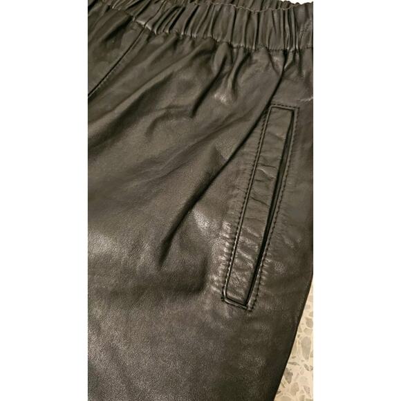 Vintage CEDARS 100% Black Leather Pants Womens Small‎ Fully Lined Elastic Jogger - Picture 10 of 10